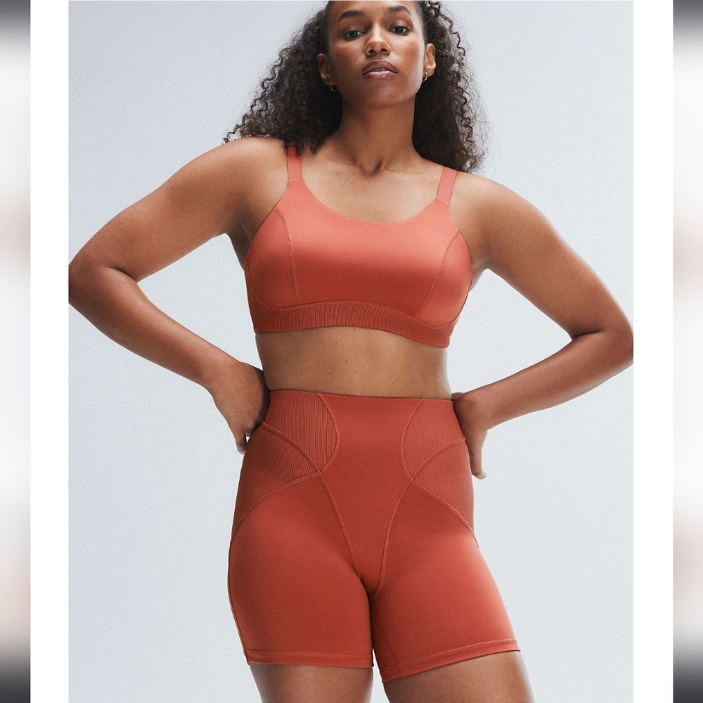 Savage X Fenty Terracotta Sports Bra and Shorts Matching Set